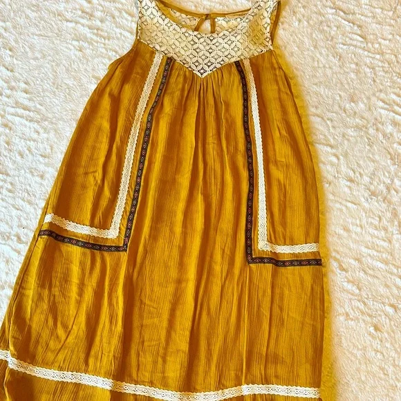 Rewind Dresses | Boho Flowy Mustard Yellow Sleeveless Top/ Dress. Small. | Color: Gold | Size: Sj | Dlynn411856's Closet